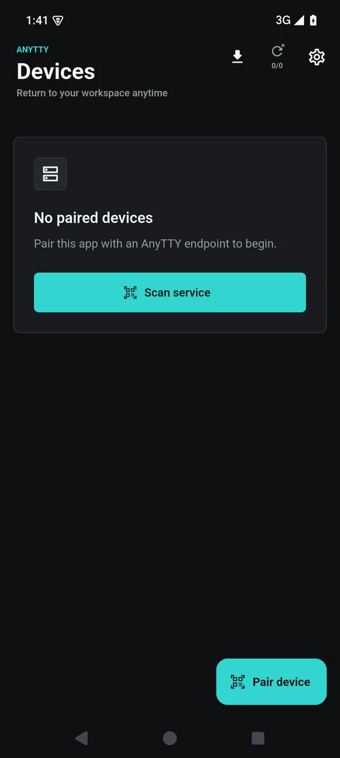 AnyTTY Flutter device list